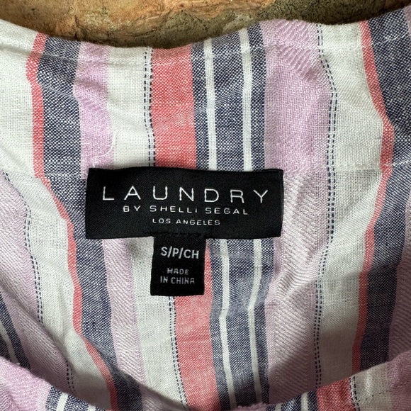 Striped Peasant Peplum Blouse - Picture 2 of 3